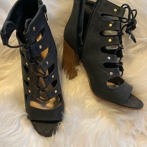 Aldo Peep Toe Suede Sandal Bootie